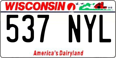 WI license plate 537NYL