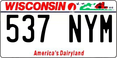 WI license plate 537NYM