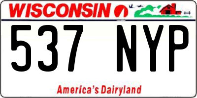 WI license plate 537NYP