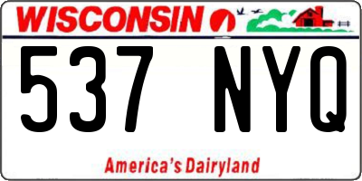 WI license plate 537NYQ