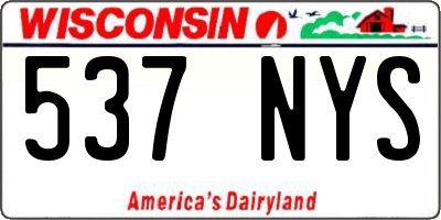 WI license plate 537NYS
