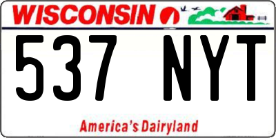 WI license plate 537NYT