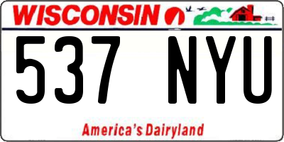 WI license plate 537NYU