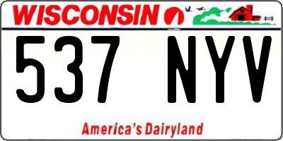 WI license plate 537NYV