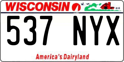 WI license plate 537NYX