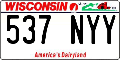 WI license plate 537NYY