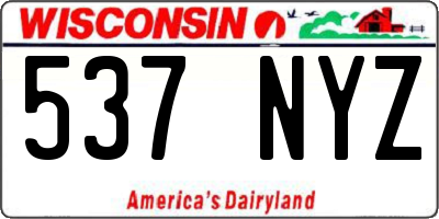 WI license plate 537NYZ