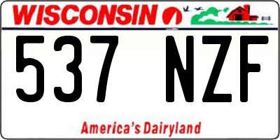 WI license plate 537NZF