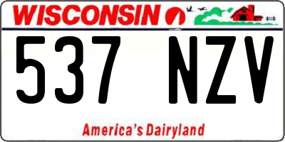 WI license plate 537NZV