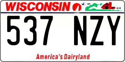 WI license plate 537NZY