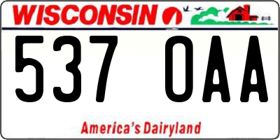 WI license plate 537OAA