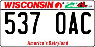 WI license plate 537OAC