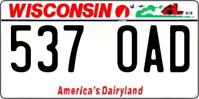 WI license plate 537OAD