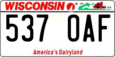 WI license plate 537OAF