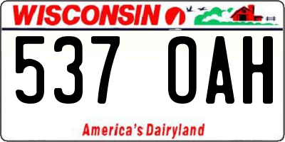 WI license plate 537OAH