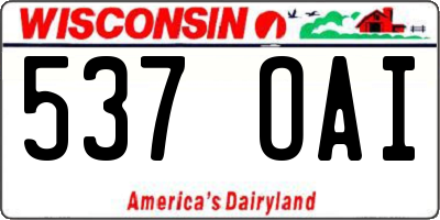 WI license plate 537OAI