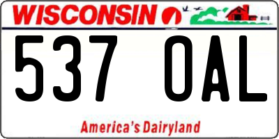 WI license plate 537OAL