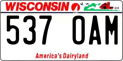 WI license plate 537OAM
