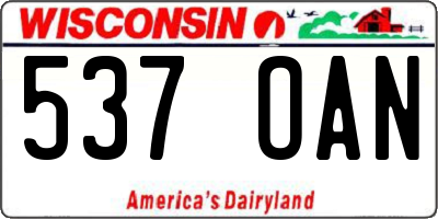 WI license plate 537OAN