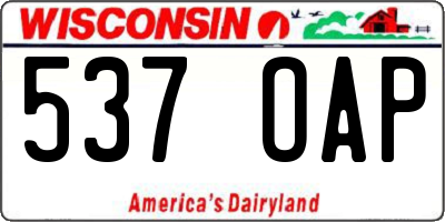 WI license plate 537OAP