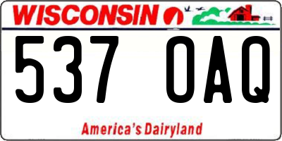 WI license plate 537OAQ