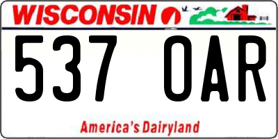 WI license plate 537OAR