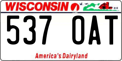 WI license plate 537OAT