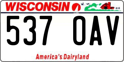 WI license plate 537OAV