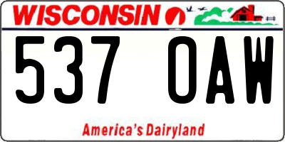 WI license plate 537OAW