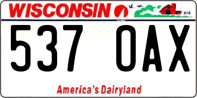 WI license plate 537OAX