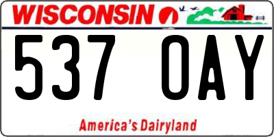 WI license plate 537OAY