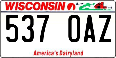 WI license plate 537OAZ