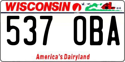 WI license plate 537OBA