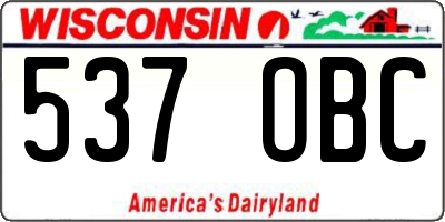 WI license plate 537OBC