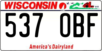 WI license plate 537OBF