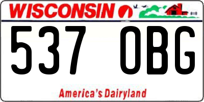 WI license plate 537OBG
