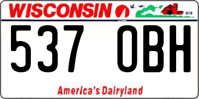 WI license plate 537OBH