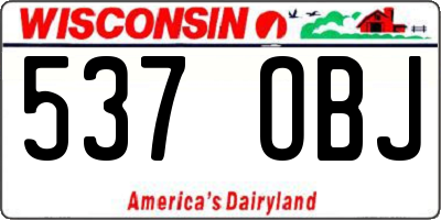 WI license plate 537OBJ