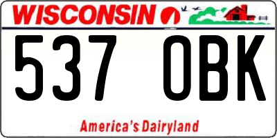 WI license plate 537OBK