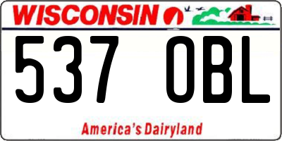 WI license plate 537OBL