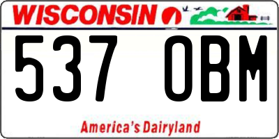 WI license plate 537OBM