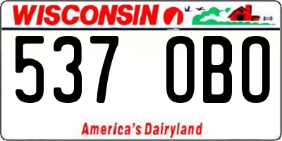 WI license plate 537OBO