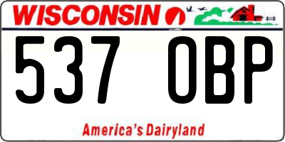 WI license plate 537OBP