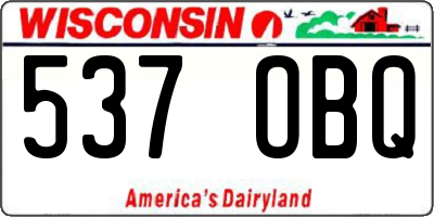 WI license plate 537OBQ