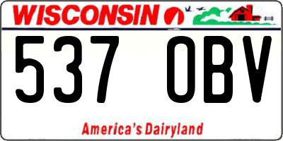 WI license plate 537OBV