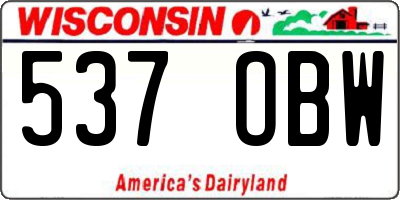WI license plate 537OBW