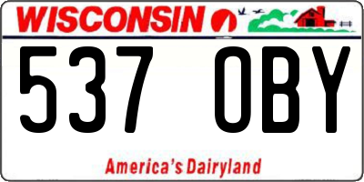 WI license plate 537OBY