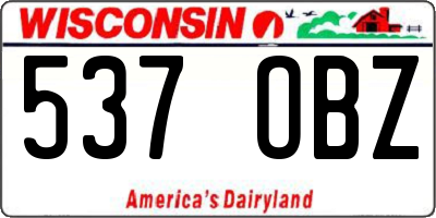 WI license plate 537OBZ