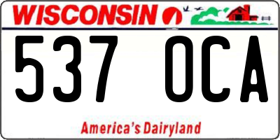 WI license plate 537OCA