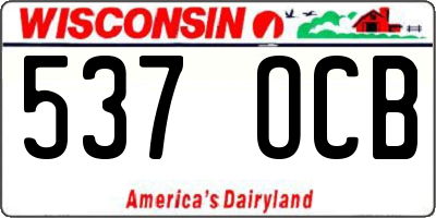 WI license plate 537OCB
